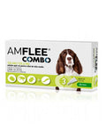AMFLEE COMBO Dog Treatment for Fleas and Ticks 134mg for dogs 10-20kg, pack of 3 pipets.