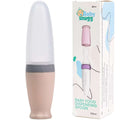 BABY Silicone spoon with Babysnugg tank, BPA Free, Portable, Beige - MAYONAL STORE