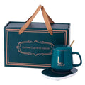 Ceramic Mug with Heater and Spoon – Constant Temperature 55°C, 400 ml, Green - MAYONAL STORE