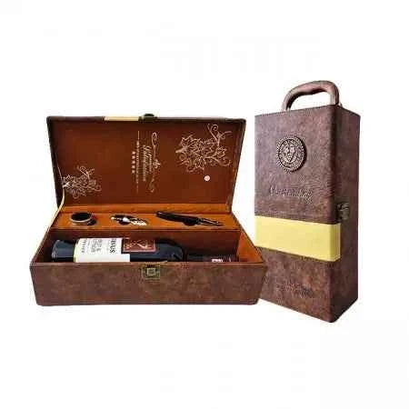 Ecological Leather Wine Box Set – Merlot & Pinot Noir with 3 Accessories